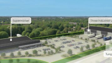 Opción de reurbanización sugerida 1: supermercado y zona industrial